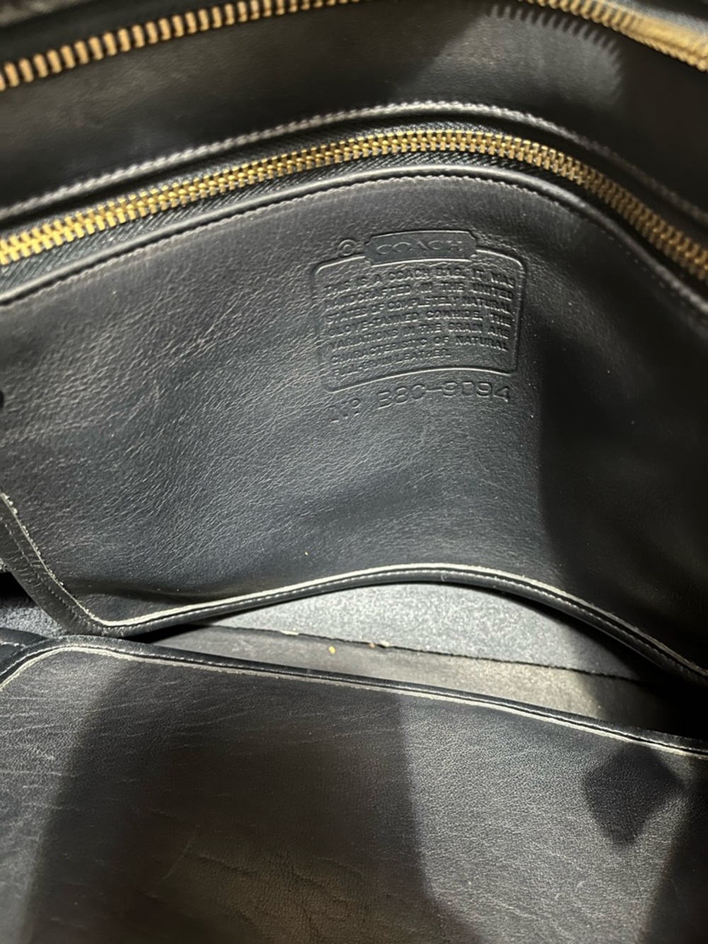 Coach RARE navy Leather Double-Handle Tote - Picture 6 of 13